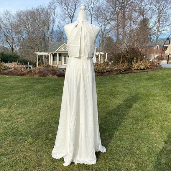 NWT Anthropologie BHLDN Jill Stuart Iva Crepe Maxi Dress Wedding Bridal 14 - Picture 12 of 14